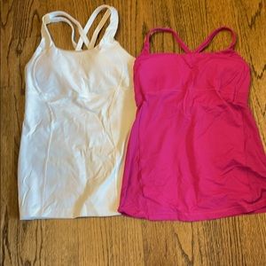 Two Lululemon tank tops with built in bras